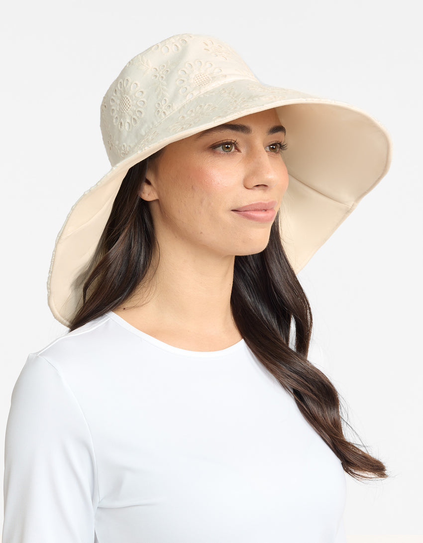 Ultra Wide Brim Broderie Sun Hat | Solbari UK