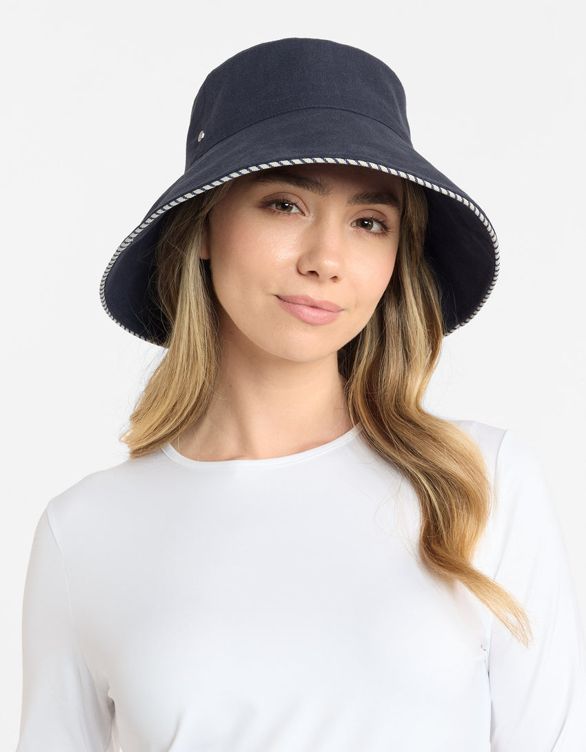 Palm Beach Cotton Linen Sun Hat UPF50+ | Women's Sun Protection Hat | Solbari UK