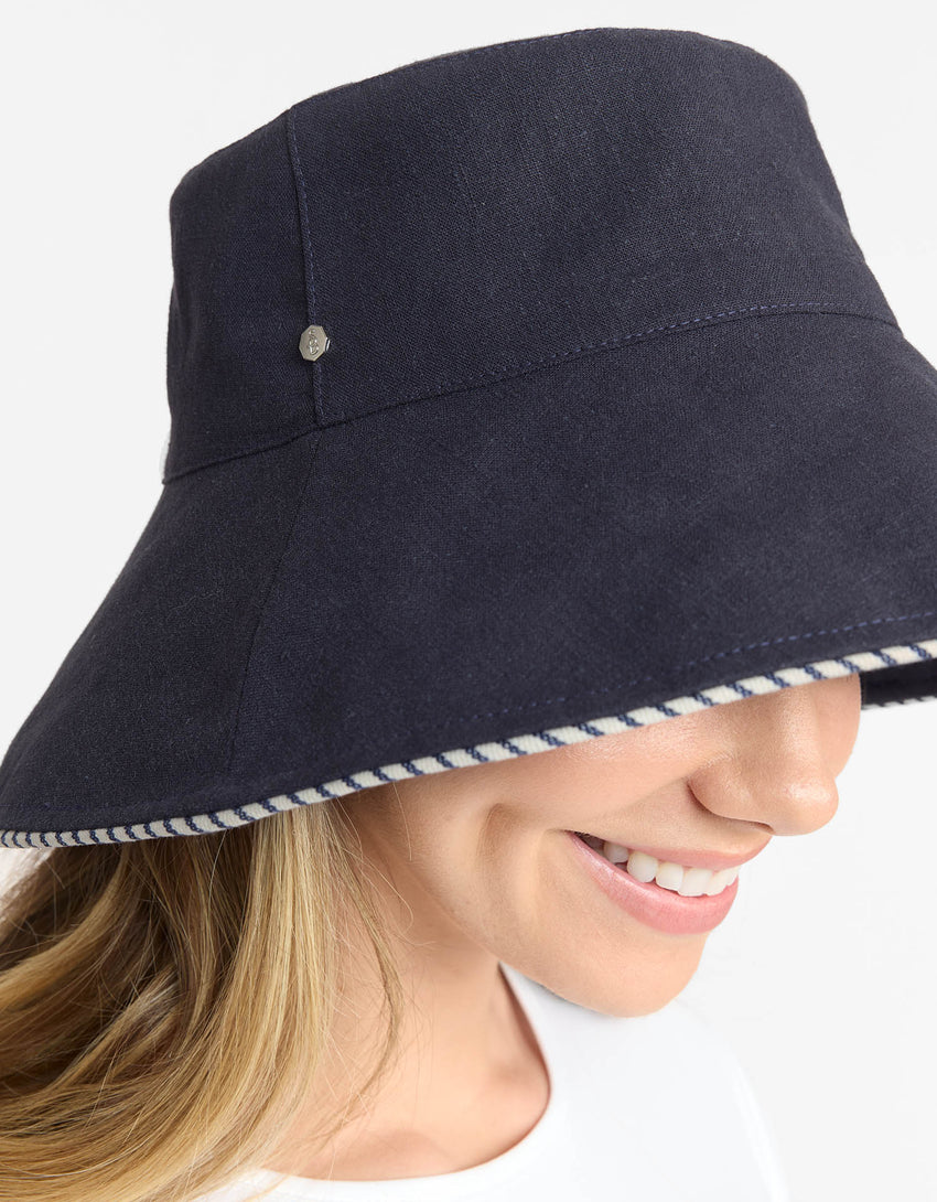 Palm Beach Cotton Linen Sun Hat UPF50+ | Women's Sun Protection Hat | Solbari UK