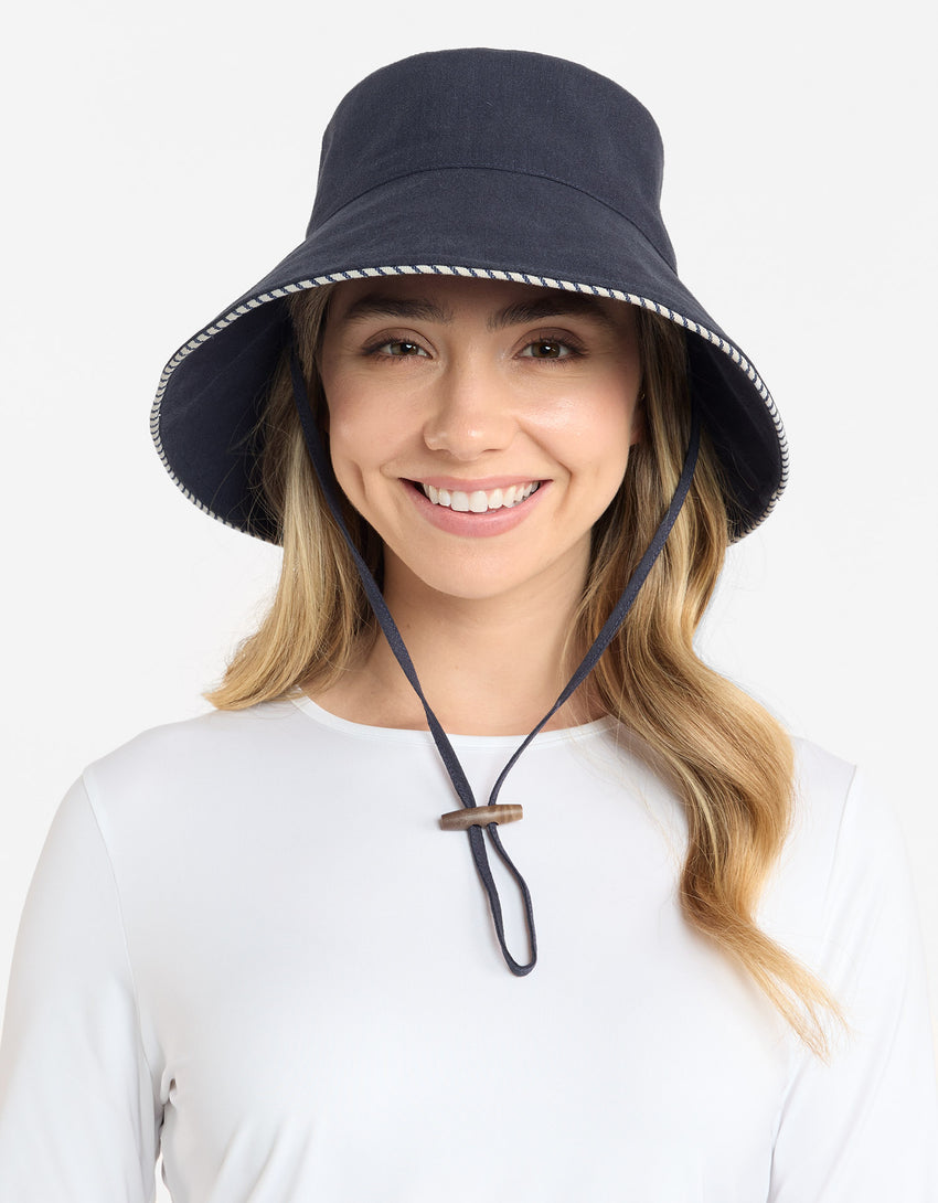 Palm Beach Cotton Linen Sun Hat UPF50+ | Women's Sun Protection Hat | Solbari UK