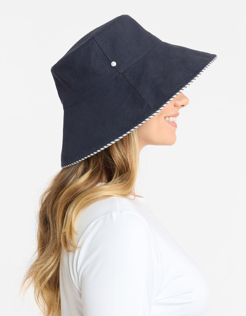 Palm Beach Cotton Linen Sun Hat UPF50+ | Women's Sun Protection Hat | Solbari UK