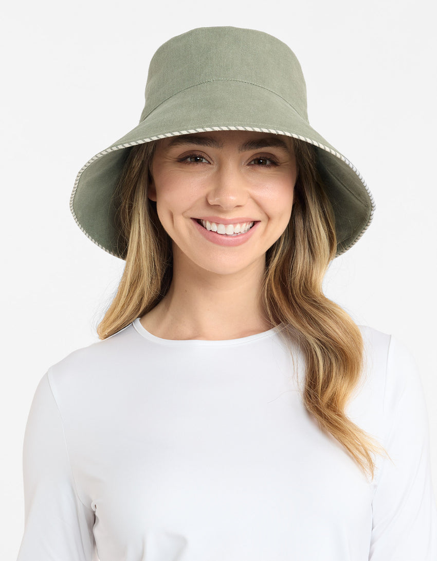 Palm Beach Cotton Linen Sun Hat UPF50+ | Women's Sun Protection Hat | Solbari UK