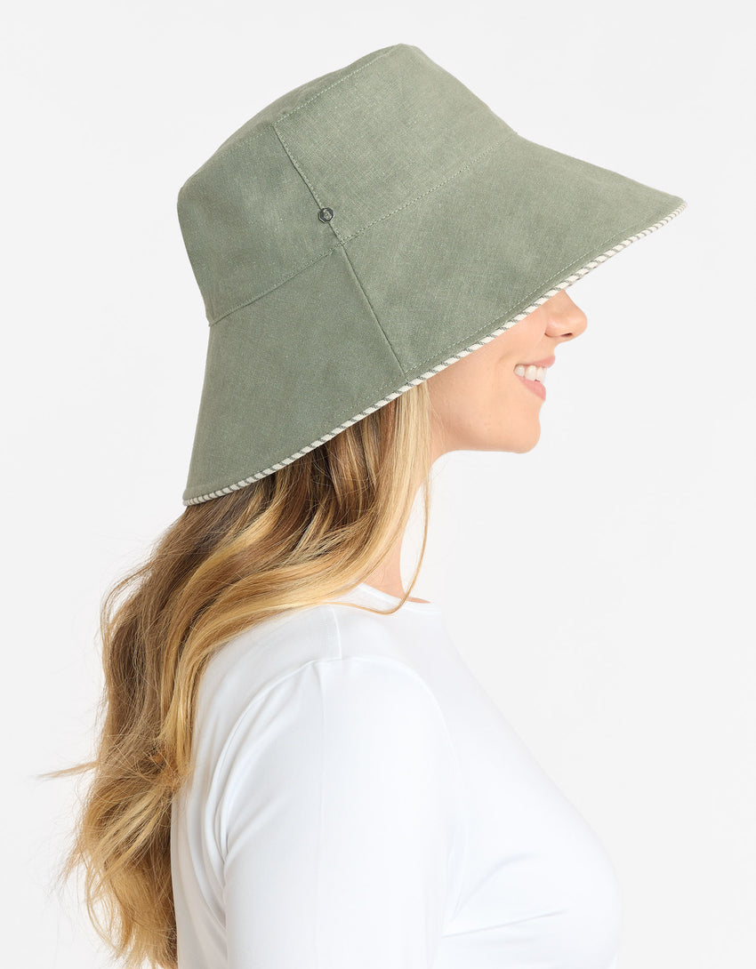 Palm Beach Cotton Linen Sun Hat UPF50+ | Women's Sun Protection Hat | Solbari UK