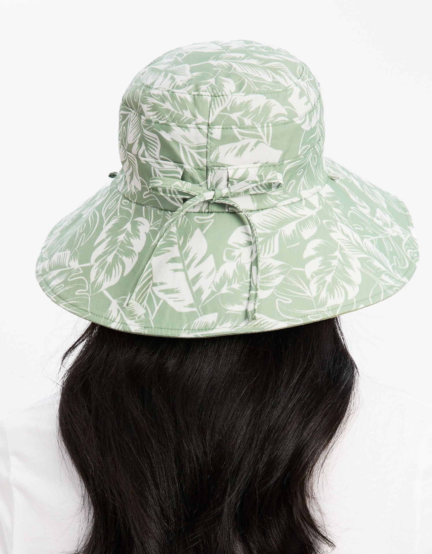 Wide Brim Tropical Sun Hat Upf50+ | Sun Protective Wide Brim Sun Hat For Women | Solbari UK Sage / Tropical