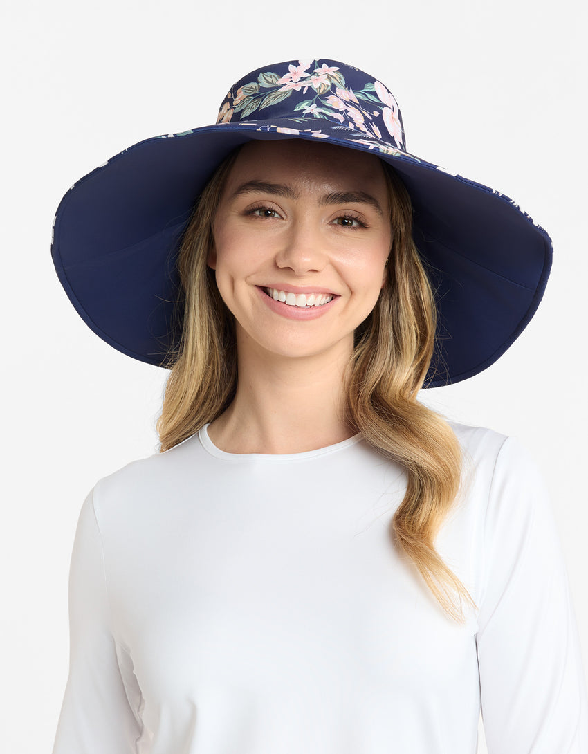 Ultra Wide Brim Printed Swim Sun Hat UPF50+ | Solbari UK