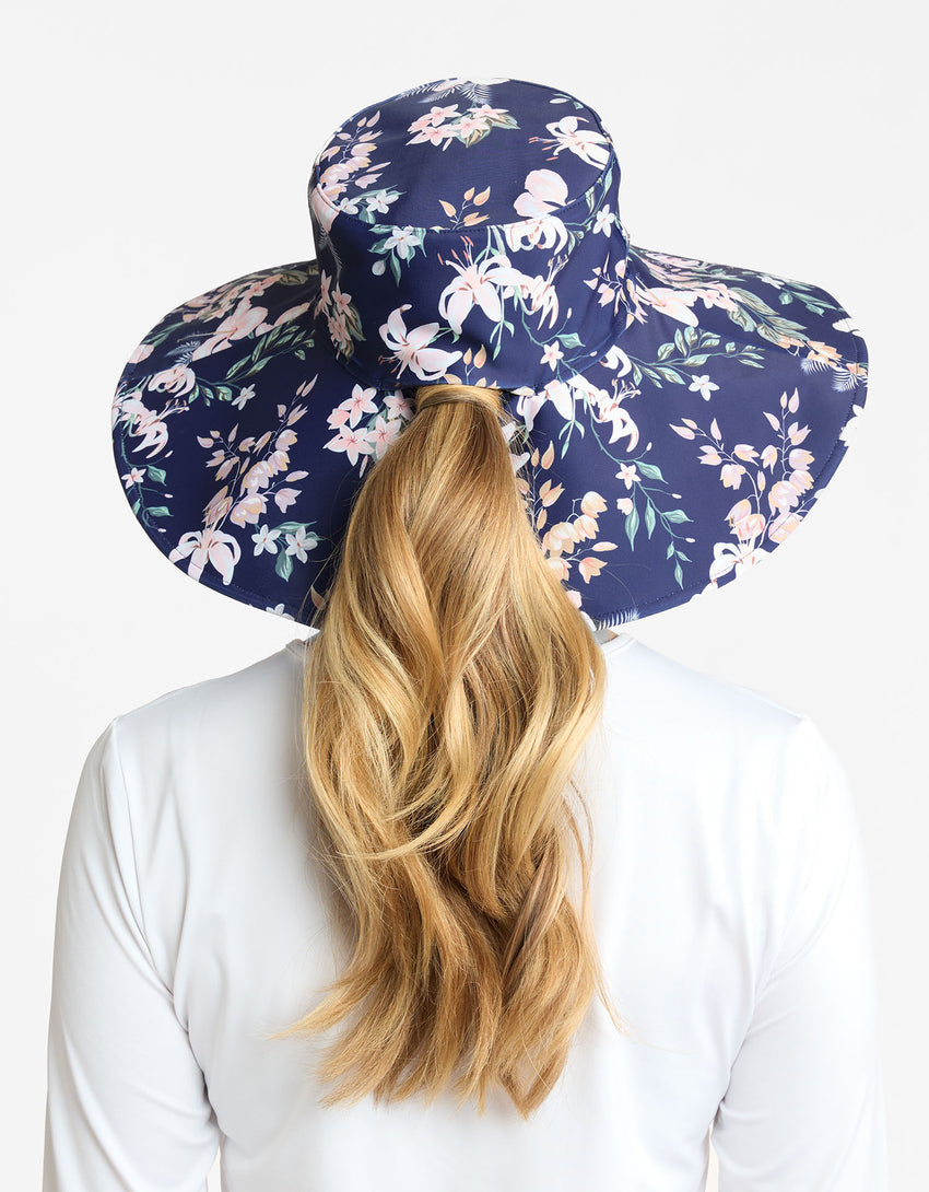 Ultra Wide Brim Printed Swim Sun Hat UPF50+ | Solbari UK