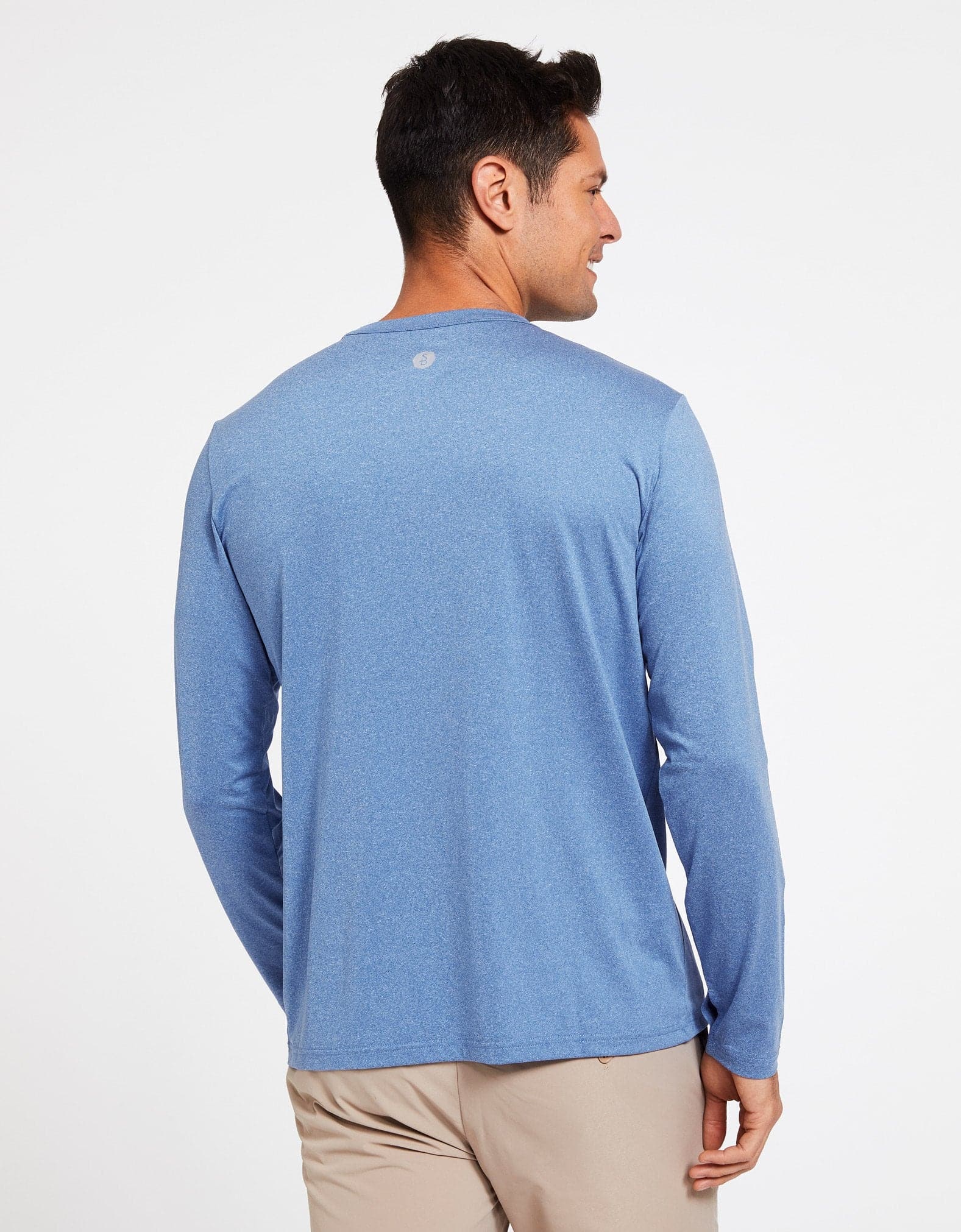 Mens Moisture-Wicking Cotton/Poly T-shirt, Small Aqua Blue