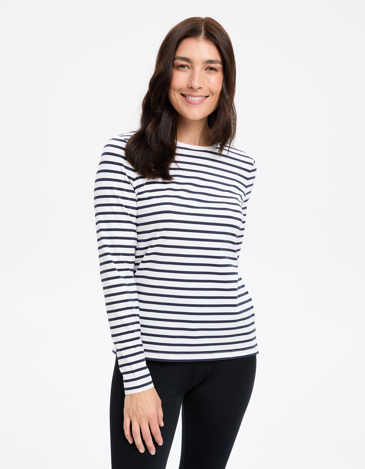 Black and white striped shirt long sleeve womens best sale